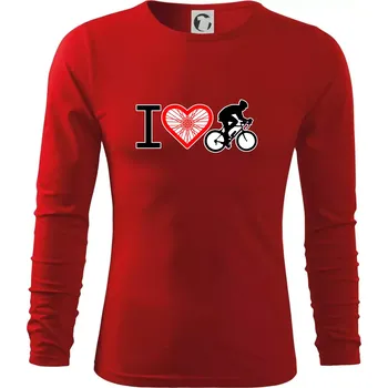Pánské oblečení I love cycles výplet - Triko s dlouhým rukávem FIT-T long sleeve - M ( Červená )