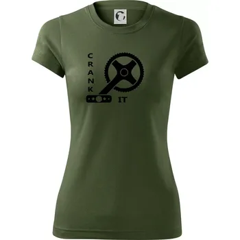 Dámské tričko Crank it - Dámské Fantasy sportovní (dresovina) - L ( Khaki )