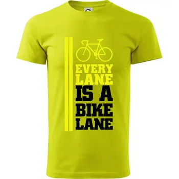 Pánské tričko Every Lane Bike Lane - Klasické pánské triko vyšší gramáže - XL ( Limetková )