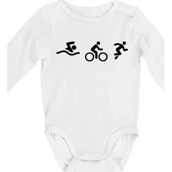 Triathlon postavy - Body kojenecké s dlouhým rukávem - Dlouhý r. 3-6 měs ( Bílá )