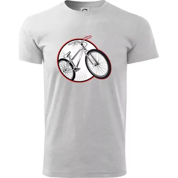 Pánské tričko Downhill kolo v kruhu - Triko extra velké (5-8XL) - 7XL ( Světlešedý Melír )