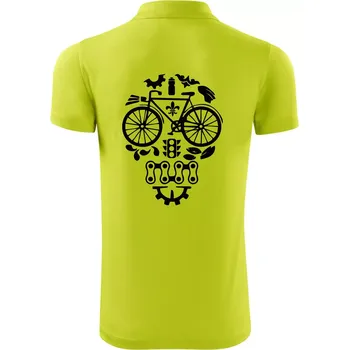 Pánská košile Bike lebka - Polokošile Victory sportovní (dresovina) - XL ( Limetková )