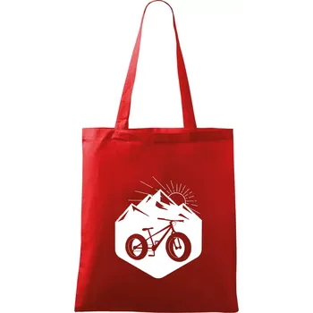 Nákupní taška Fatbike hory - Taška bavlněná - 42 x 38 cm ( Červená )