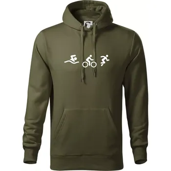 Pánská mikina Triathlon postavy - Mikina pánská Cape s kapucí - 4XL ( Military )