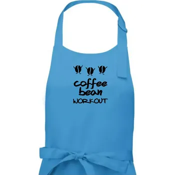 Kuchyňská zástěra Coffee bean workout - Pánská zástěra na vaření - Univerzální velikost ( Světlý tyrkys )