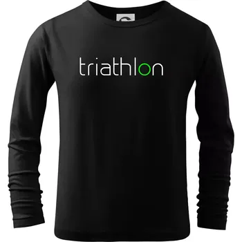 Chlapecké tričko Triathlon nápis - Triko dětské Long Sleeve - 122 cm/6 let ( Černá )