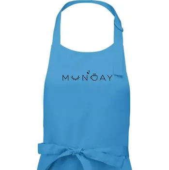 Kuchyňská zástěra Monday nápis - Pánská zástěra na vaření - Univerzální velikost ( Světlý tyrkys )