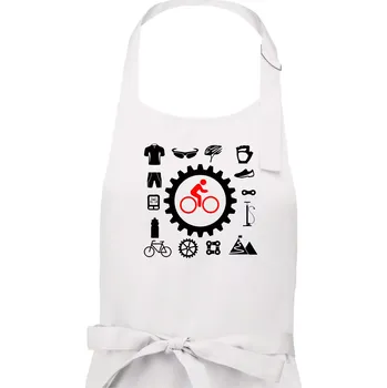 Kuchyňská zástěra Vše pro cyklistiku - Pánská zástěra na vaření - Univerzální velikost ( Bílá )