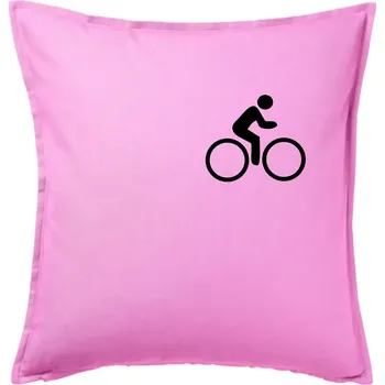 Polštář Cyklistika logo prsa - Polštář 50x50 - 50x50 - Pouze potah ( Růžová )