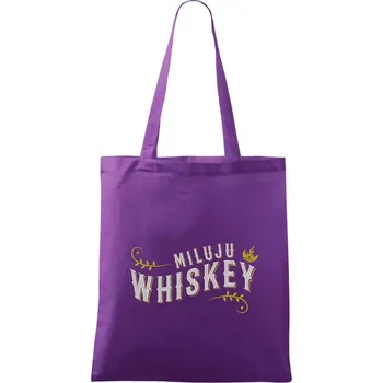 Miluju Whiskey - Taška bavlněná - 42 x 38 cm ( Fialová )