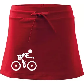 Dámská sukně Bike nápis postava - Sportovní sukně - two in one - L ( Červená )