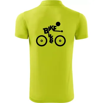 Pánská košile Bike nápis postava - Polokošile Victory sportovní (dresovina) - M ( Limetková )