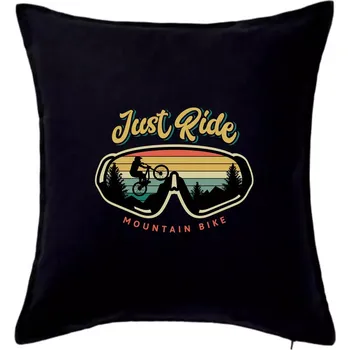 Polštář Just ride mountain bike - Polštář 50x50 - 50x50 - Pouze potah ( Černá )