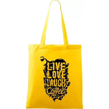 Live love laugh coffee - Taška bavlněná - 42 x 38 cm ( Žlutá )
