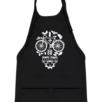Kuchyňská zástěra Bike lebka - Dětská zástěra na vaření - Univerzální velikost ( Černá )