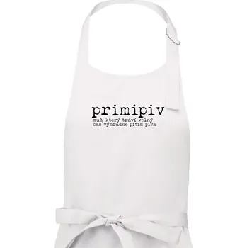 Kuchyňská zástěra Čeština 2.0 - primipiv - Dámská zástěra na vaření - Univerzální velikost ( Bílá )