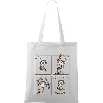 Láska já a pivo (Hana-creative) - Taška bavlněná - 42 x 38 cm ( Bílá )