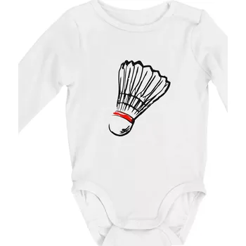 Badminton košík - Body kojenecké s dlouhým rukávem - Dlouhý r. do 3 měs ( Bílá )