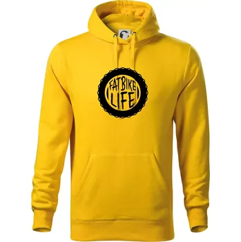 Pánská mikina Fatbike life - Mikina pánská Cape s kapucí - L ( Žlutá )