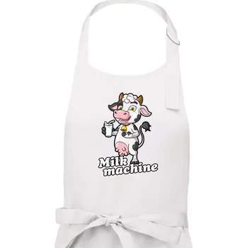 Kuchyňská zástěra Milk machine - Dámská zástěra na vaření - Univerzální velikost ( Bílá )