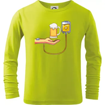 Chlapecké tričko Pivo infuze - Triko dětské Long Sleeve - 146 cm/10 let ( Limetková )