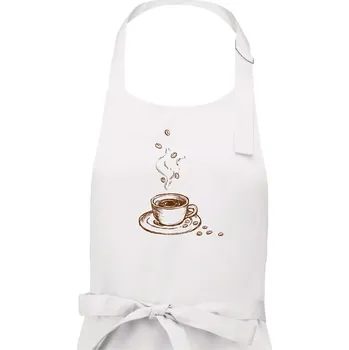 Kuchyňská zástěra Hrnek plný čerstvé kávy - Dámská zástěra na vaření - Univerzální velikost ( Bílá )