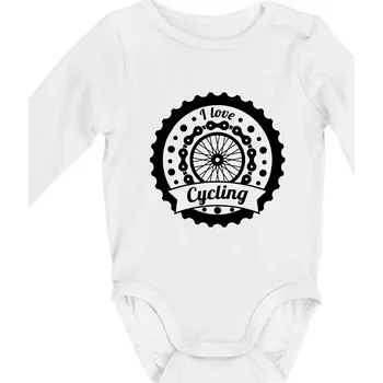 I love cycling - kolo - Body kojenecké s dlouhým rukávem - Dlouhý r. do 3 měs ( Bílá )