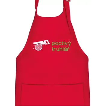 Kuchyňská zástěra Poctivý Truhlář - Dětská zástěra na vaření - Univerzální velikost ( Červená )
