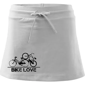 Dámská sukně Bike love - Sportovní sukně - two in one - S ( Bílá )