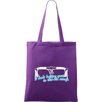 Nákupní taška I don't belong next to the old scrap - Taška bavlněná - 42 x 38 cm ( Fialová )
