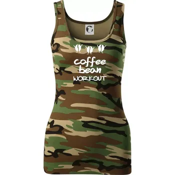 Dámské tričko Coffee bean workout - Dámské Maskáčové tílko - M ( Hnědý maskáč )