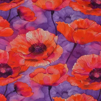 Úplet Makové pole fialové (E) (Kolekce úpletů z Holandska)