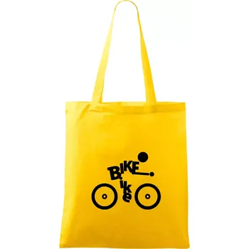 Bike nápis postava - Taška bavlněná - 42 x 38 cm ( Žlutá )