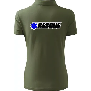 Záchranář rescue kříž modrý - Polokošile dámská Pique Polo - XL ( Khaki )