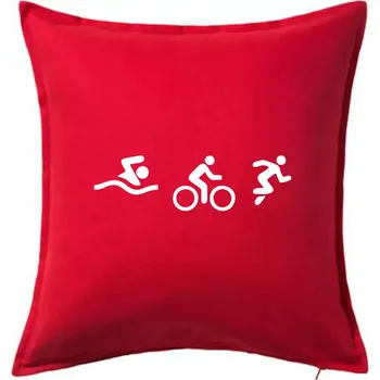 Polštář Triathlon postavy - Polštář 50x50 - 50x50 - Pouze potah ( Červená )