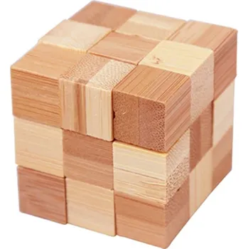 Dřevěná hračka Dřevěný hlavolam kostka 4,5 x 4,5 cm Malý logický hlavolam pro děti i dospělé Trénink mozku Dřevěná skládačka Relaxační hračka