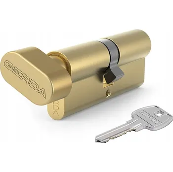 Vložka do dveří VLOŽKA GERDA 45/45G MOSAZ WK E1 S KNOFLÍKEM