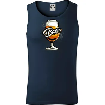 Beer sklenice s nožkou - Tílko pánské Core - S ( Námořní modrá (velmi tmavá - téměř černá) )
