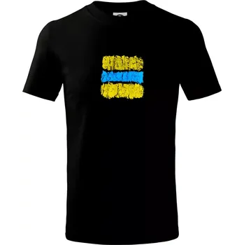 Chlapecké tričko Turistická Cyklo značka - žluto modrá - Tričko dětské bavlněné - 122 cm/6 let ( Černá )