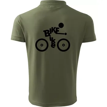 Pánská košile Bike nápis postava - Polokošile pánská Pique Polo 203 - 2XL ( Khaki )