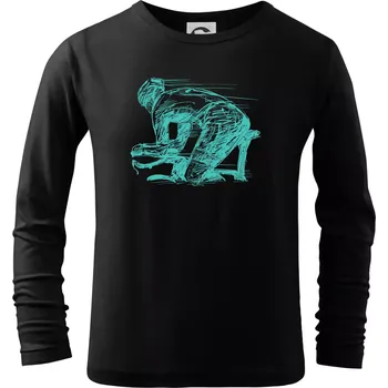 Chlapecké tričko Silniční cyklista zadek - Triko dětské Long Sleeve - 158 cm/12 let ( Černá )