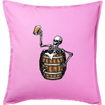 Polštář Kostra pivo - Polštář 50x50 - 50x50 - Pouze potah ( Růžová )