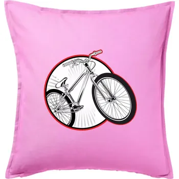 Polštář Downhill kolo v kruhu - Polštář 50x50 - 50x50 - Pouze potah ( Růžová )