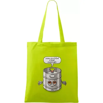 Opuštěné štěně - sud (Hana-creative) - Taška bavlněná - 42 x 38 cm ( Limetková )