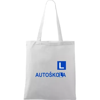 Autoškola nápis - Taška bavlněná - 42 x 38 cm ( Bílá )