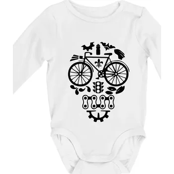 Bike lebka - Body kojenecké s dlouhým rukávem - Dlouhý r. do 3 měs ( Bílá )