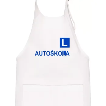 Kuchyňská zástěra Autoškola nápis - Dětská zástěra na vaření - Univerzální velikost ( Bílá )