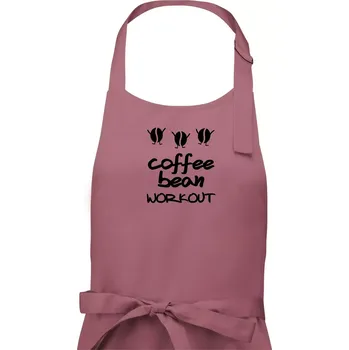 Kuchyňská zástěra Coffee bean workout - Pánská zástěra na vaření - Univerzální velikost ( Starorůžová )