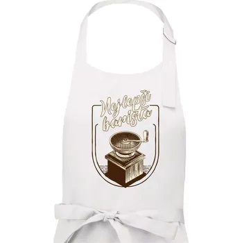 Kuchyňská zástěra Nejlepší barista - Pánská zástěra na vaření - Univerzální velikost ( Bílá )