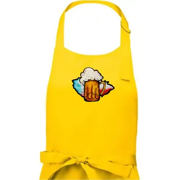 Kuchyňská zástěra Český pivař (lulu_art) - Dámská zástěra na vaření - Univerzální velikost ( Žlutá )